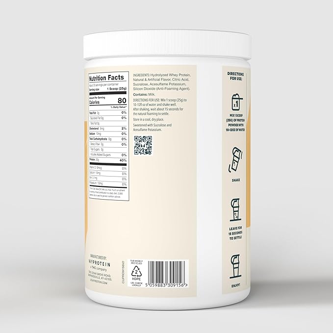Myprotein Clear Whey Isolate Protein Powder, 1.9 Lb Lemonade, 20g Protein per Serving, Naturally Flavored Drink Mix, Daily Protein Intake for Superior Performance
