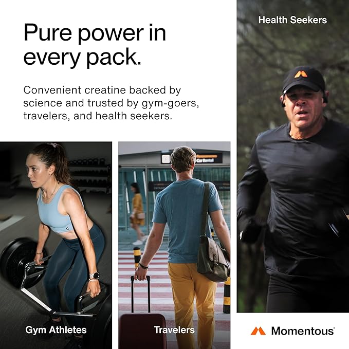Momentous Creatine Monohydrate Powder - Creapure Creatine Powder - Supports Strength, Lean Muscle, & Recovery for Men & Women - NSF Certified for Sport - 5 g per Serving - 15 Servings