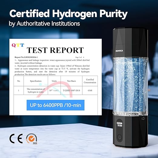 Upgrade Hydrogen Water Bottle, Up to 6400PPB Hydrogen Water Generator -SPE PEM Tech, 7 OZ Food-Grade PC Hydro Water Machine, Health Care Gifts for Husband, Wife, Family, Friends, Travel