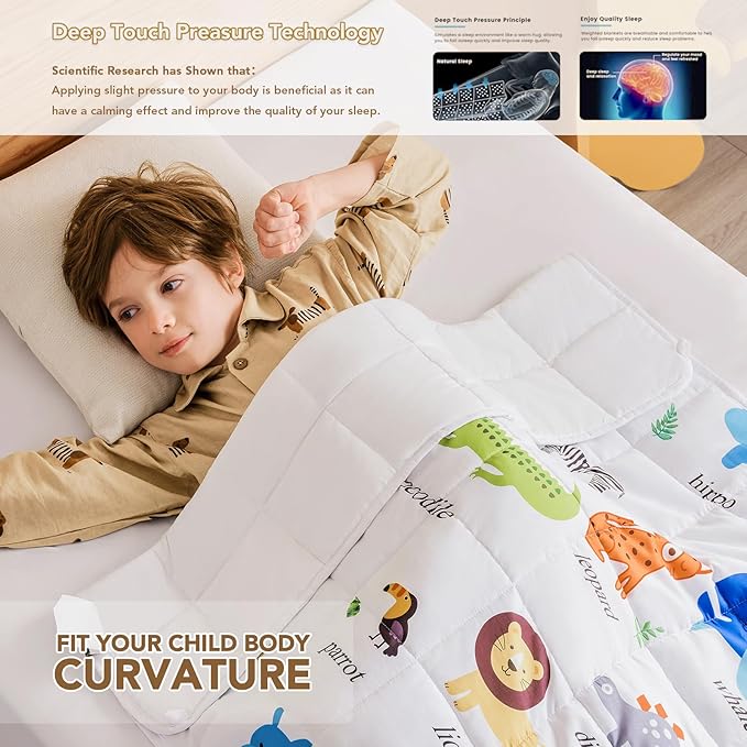 Topcee Weighted Blanket (5 lbs, 36" x 48") Cooling Throw Heavy Blanket for Sleeping Apply to 40-60 lbs, Soft Thick Breathable Blanket with Glass Bead, Easy Care