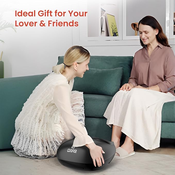 COMFIER Shiatsu Foot Massager with Heat, Compression Kneading Rolling,Vibration, Remote Control,Pause Function,Feet Massage for Neuropathy,Plantar Fasciitis,Home,Office,Gifts for Dad, Mom, Presents