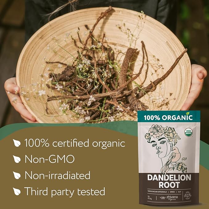 Dandelion Root Tea Loose (16 oz.) โ Organic Dandelion Root Herb - Te de Diente de Leon Organico Natural - Liver Cleanse, Digestion, Liver Detox