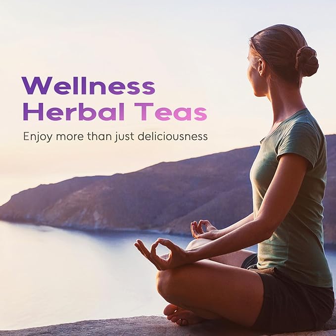 FullChea - Chamomile Lavender Tea Bags for Relaxation & Better Sleep - 60 Count - Caffeine-Free Blend Herbal Tea - Premium Chamomile & Lavender Flowers