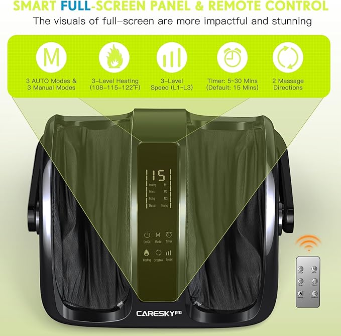 Foot Massager for Neuropathy, FSA Eligible HSA Feet Massager with Heat, 3-Heating for Circulation and Pain Relief, Deep Kneading Rolling for Calf-Feet-Arm Relaxation, Plantar Fasciitis