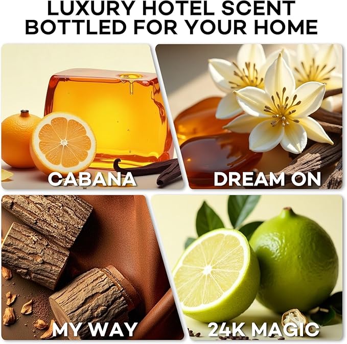 Hotel Diffuser Oil 24K Magic Inspired by The W Hotel Scent, Hotel Essential Oils for Home, Office, Spa,2Pack 10mL*2, 0.34fl oz Hotel Collection Diffuser Oil for Diffusers & Humidifiers,Made in USA