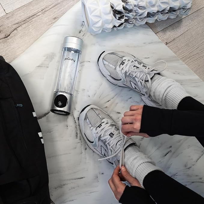 Hydrogen Water Bottle Generator - Up to 4100+ PPB Concentration - SPE/PEM Technology - Certified H2 Generator - Portable Athletic Performance & Hydration System - 6-Hour Hydrogen Retention
