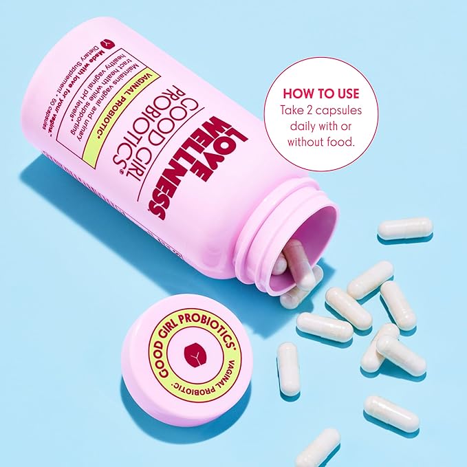 Love Wellness Good Girl Probiotics | Women’s Vaginal Health & pH Balance Supplement | Probiotic for Urinary Tract, Yeast, Odor & Immune Support | Gluten-Free | 30-Day Supply
