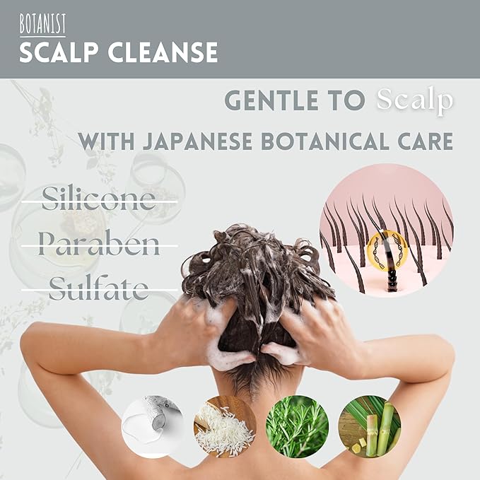 BOTANIST Dry Scalp Shampoo and Conditioner for Women & Men, Sulfate and Paraben Free Shampoo and Conditioner by Collagen, Keratin & Jojoba in Japan, Silicone & Sulfate Free 31.7 Fl Oz SCALP CLEANSE