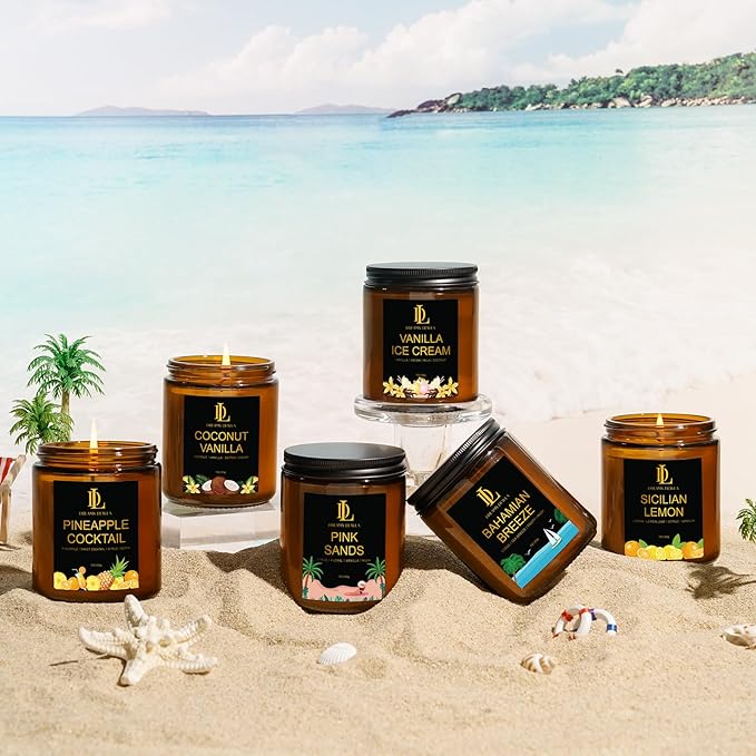 Pineapple Cocktail Candles, 7oz Pineapple Cocktail Scented Candle, Natural Soy Candles for Home Scented, Long Lasting with 50 Hour Burn Time, Gifts for Men Women