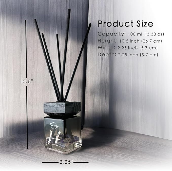 Innergy Pisces Zodiac Crystal-Infused Reed Diffuser – 100ml Aromatherapy Essential Oil Diffuser for Home – Long-Lasting Scent, Natural Crystal Energy for Relaxation & Balance