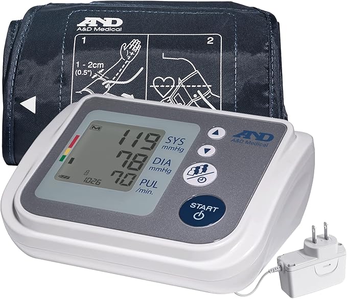 A&D Medical Multi-User Blood Pressure Monitor for Home Use UA-767FAC – Wide Range Cuff (8.6-16.5” / 22-42cm), Easy to Use, Adult Upper Arm, 60 Readings Per User (4 Users), AC Adapter, FSA/HSA Eligible