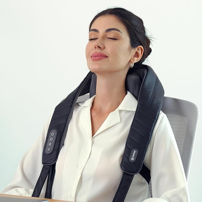 COMFIER Cordless Neck Shoulder Massager with Heat, Shiatsu Back Massager for Pain Deep Tissue, 4D Kneading Massager for Neck Shoulder, Gifts for Mom/Dad