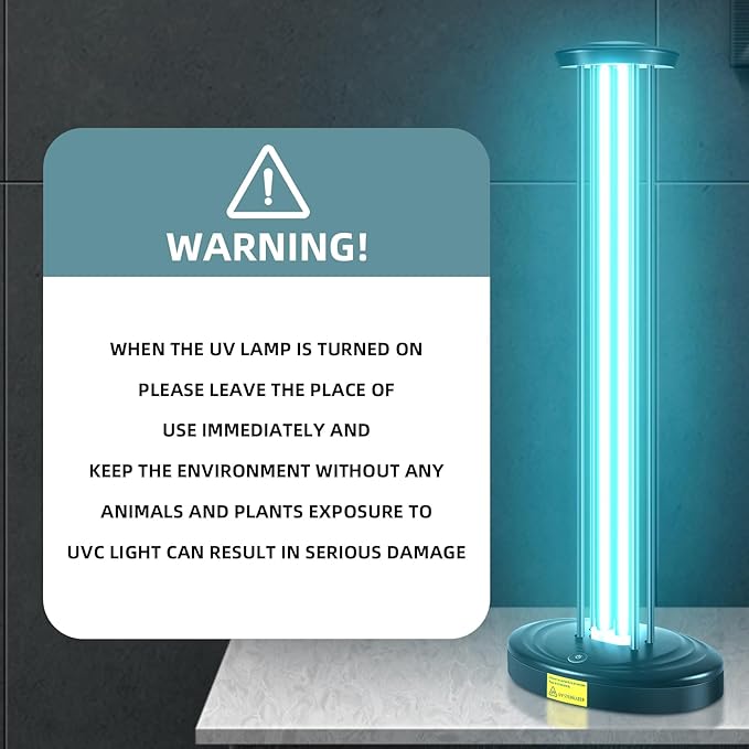 100W UV Light with Ozone, 3-Gear Timer & Remote Control, Home Purification Device, Dust Mite & Mold Eliminator, Bed Bug Remover for Bathroom, Bedroom, Basement