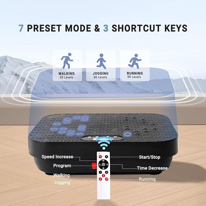 TODO Vibration Plate Exercise Machine Whole Body Vibration Machine with Remote Control for Pain Relief, Lymphatic Drainage, Weight Loss(3 Resistance Loops/Resistance Bands)