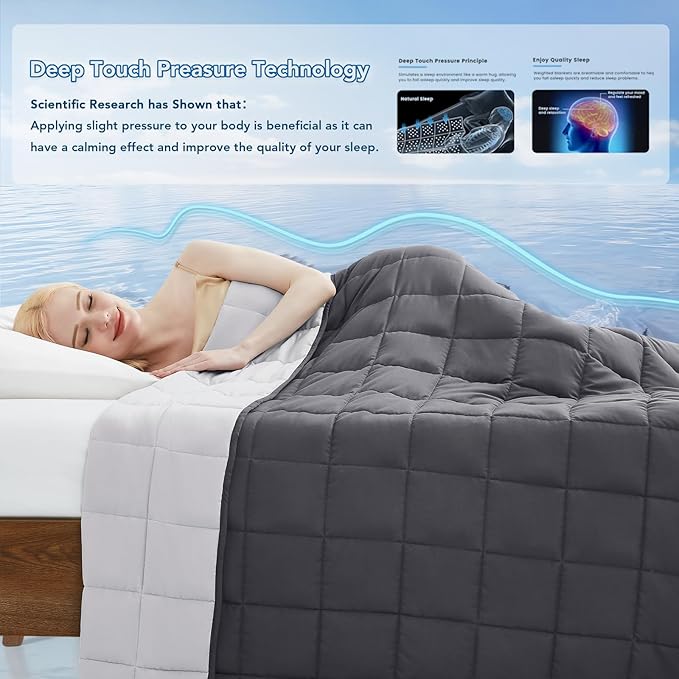 Topcee Weighted Blanket for Adults (15lbs 48"x72"), Minky Dots Heavy Blanket for Woman, Man Sleeping, Soft, Cozy and Cooling Weighted Throw Blankets, Machine Washable, Grey