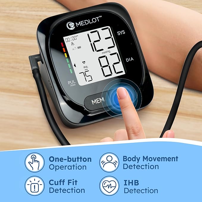 Upper Arm Blood Pressure Monitor for Home Use, Automatic BP Cuff (8.6”-16.5”), Digital Blood Pressure Machine with 2 Power Supply Modes, 2 Users, 150 Reading Memory