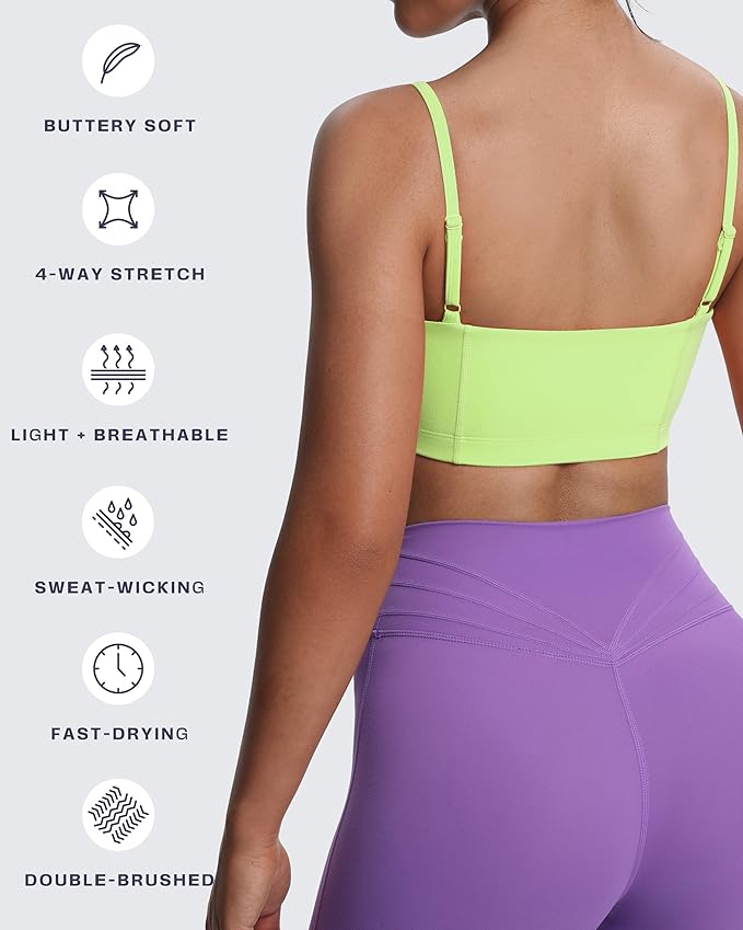 Aoxjox Women's Workout Bandeau Bras Training Fitness Running Yoga Crop Tank