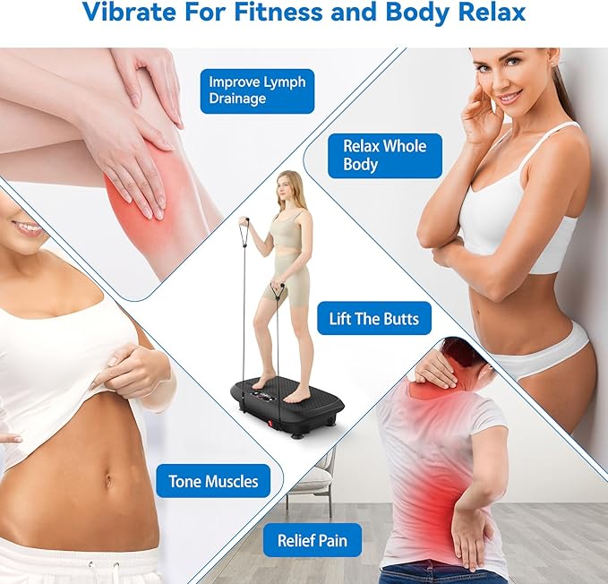 Premium Vibration Plate Exercise Machine for Lymphatic Drainage, Weight Loss, Whole Body Workout Power Vibration Plate, Shake Plate,Home Gym Fitness Equipment