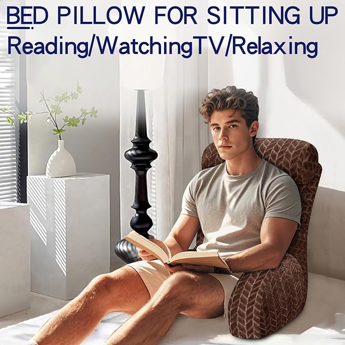 Back Pillow for Bed Sitting Up, Reading Pillow, Extra Large Arm Pillows for Adults for Back Support,Bed Pillow for Sitting up for Watching TV/Gaming/Relaxing