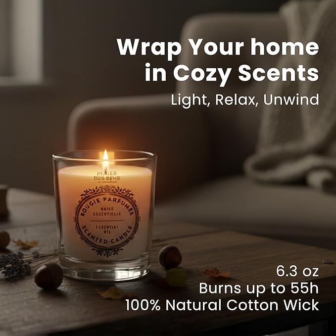 Panier des Sens - Rose Candle β Long-Lasting Scented Candles for Home β Thoughtful Gift β 100% Natural Cotton Wick β Decorative Home Candles - 6.3 oz
