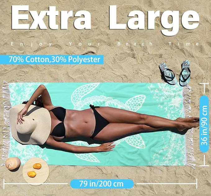 Thin Turkish Beach Towel Lightweight Quick Dry Absorbent Cotton Bathroom Bath Pool Swim Towels Extra Large Oversized Sand Free Beach Accessories Essentials Cloud Gifts for Adult