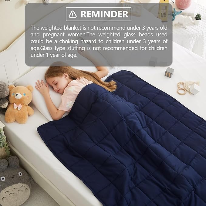 L'AGRATY Weighted Blanket - 36"x48" 3lbs Microfiber Material with Glass Beads Small Blanket for All-Season Summer Fall Winter Soft Thick