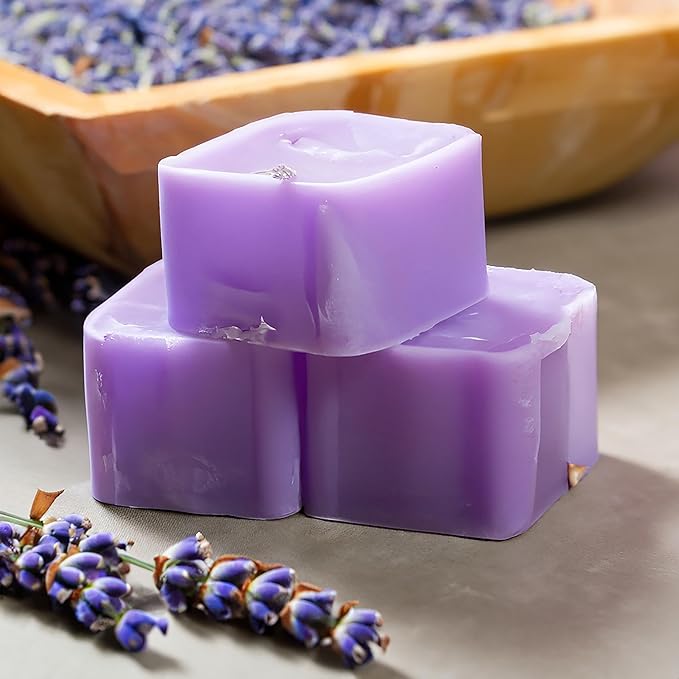 Lavender Vanilla Strongly Scented Hand Poured Vegan Wax Melts, 12 Scented Wax Cubes, 6.4 Ounces in 2 x 6-Packs