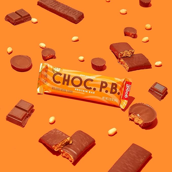 good! Snacks Chocolate Peanut Butter Vegan Protein Bar, Soy & Gluten Free, Plant Based, Low Sugar, 15g Clean Protein, Natural Healthy Snack, Kosher Friendly, For Athletes & Active Lifestyles, 12 Bars