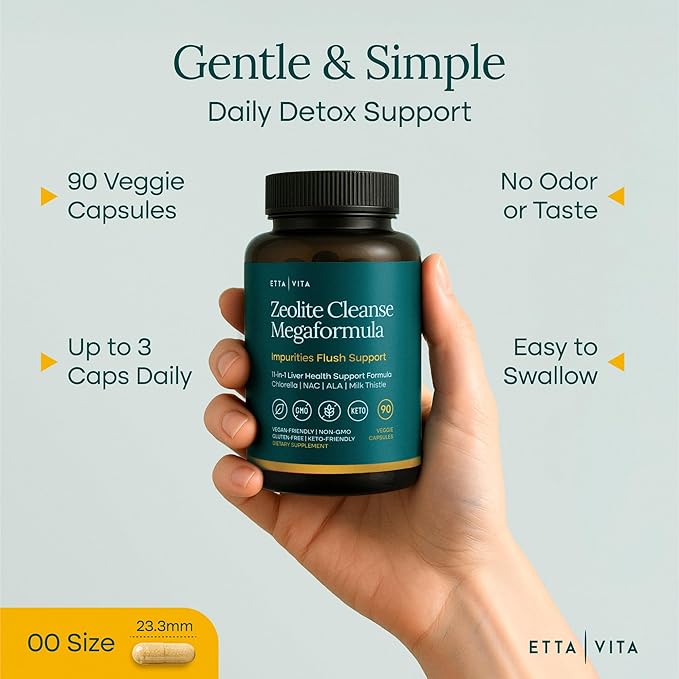 Liver Cleanse Detox & Repair for Heavy Metal Detox, Gut Health, and Energy - Zeolite for Adults with Noni, Glutathione, NAC, Chlorella, Spirulina, ALA, Cilantro, Milk Thistle & Shilajit, 90ct