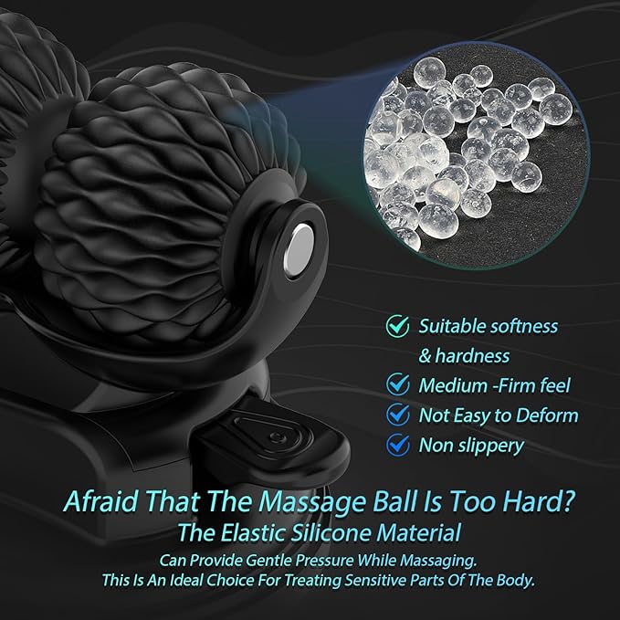 Massage Ball Roller 2 in 1 Wall Mounted Massager for Deep Tissue, Myofascial Release, Knots, Pain Relief,Trigger Point,Lymphatic Drainage for Full Body