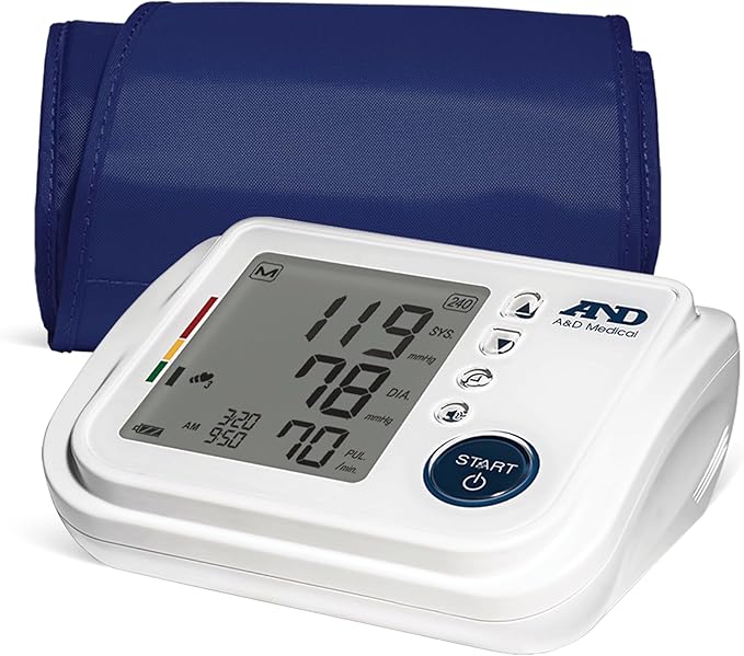 A&D Medical Talking Blood Pressure Machine UA-1030T with Medium Blood Pressure Cuff (23-37 cm / 9.0-14.6” Range) TriCheck Mode & Body Movement Sensor