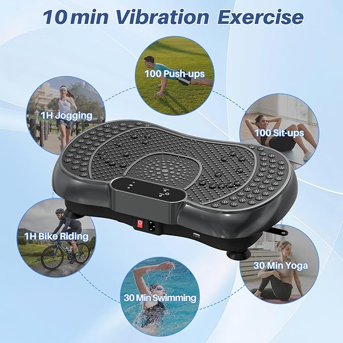 Vibration Plate Exercise Machine for Weight Loss – 100-Speed Platform with Bluetooth Speaker, Remote & Bands, 450 lbs Capacity – Quiet Full Body Workout for Lymphatic Drainage at Home