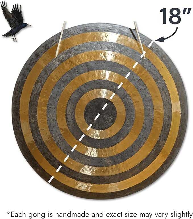 Chinese Wind, Sun, Horizon & Eclipse Gongs. Handmade Premium Quality for Sound Healing & Meditation (Sun Gong, 18")