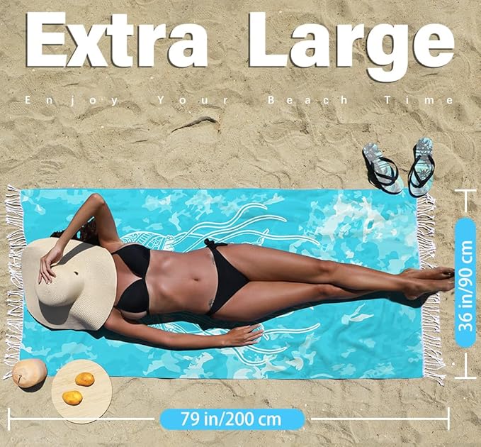 Thin Turkish Beach Towel Lightweight Quick Dry Absorbent Cotton Bathroom Bath Pool Swim Towels Extra Large Oversized Sand Free Beach Accessories Essentials Cloud Gifts for Adult