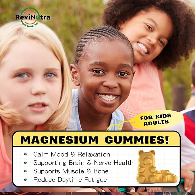 Magnesium Complex Gummies- Calm Chewable Gummies for Kids & Adults- Magnesium Glycinate Supplement-w/Omega-3, Vitamin B6, D3- Support Calm Stress Relief, Bones, Mood, Pineapple Flavor