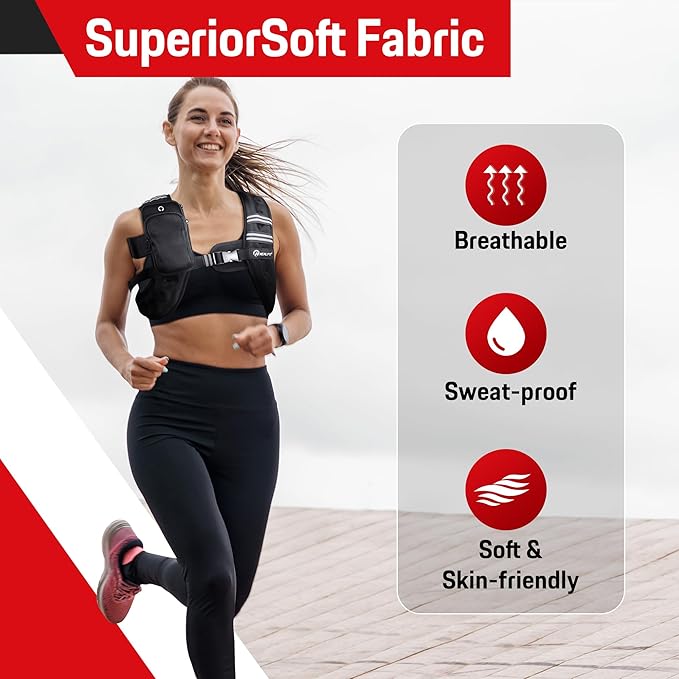 Weighted Vest for Men & Women, 5lbs/10lbs/15lbs/20lbs Weight Vest, Perfect for Running, Walking, Fitness, and Strength Training