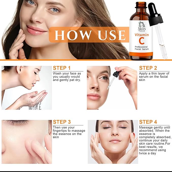 Vitamin C Serum for Face with Hyaluronic Acid & Vit E - Brightening Vitamin C Face Serum for Dark Spots & Anti Aging Facial Care - Natural Facial Serums for All Skin Types - 2 fl. oz