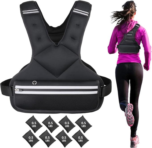 JoyPlus Adjustable Weight Vest,Strength Training Running Vest, Workout Equipment, Sport Exercise, Fitness, Weight Loss for Men 12LB, Women 8LB, Velcro or Buckle