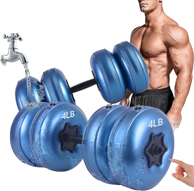 Water Filled Dumbbells Set - Water Filled Weights - Portable Travel Weights - Weights Adjustable Dumbbells - Portable Fitness Equipment - Strength Training - Fitness and Shaping