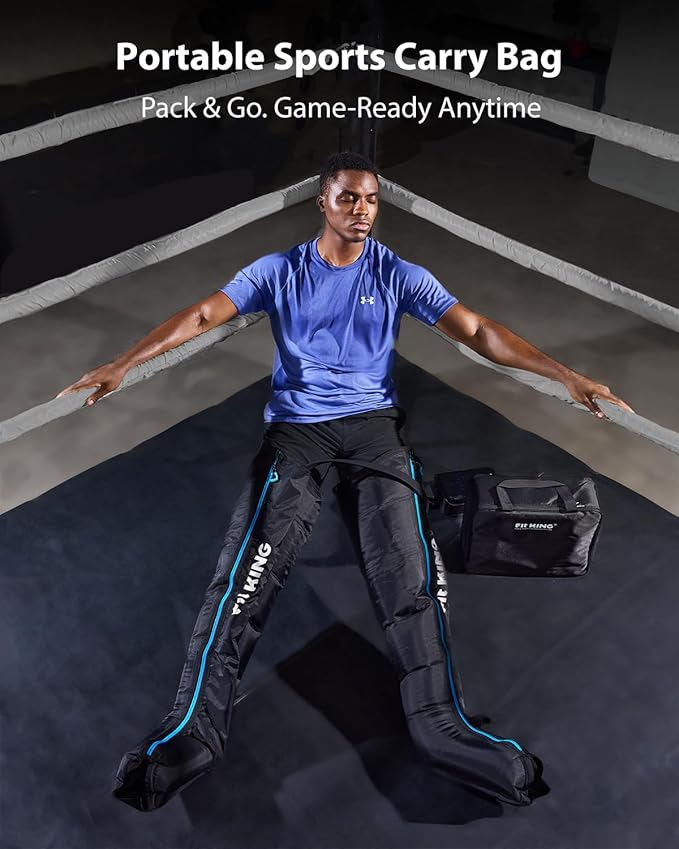 FIT KING Upgraded Full Leg Compression Massager Boots, Professional Air Compression Recovery System for Circulation & Fast Athlete Recovery, Cordless Rechargeable Recovery Boots (Small)