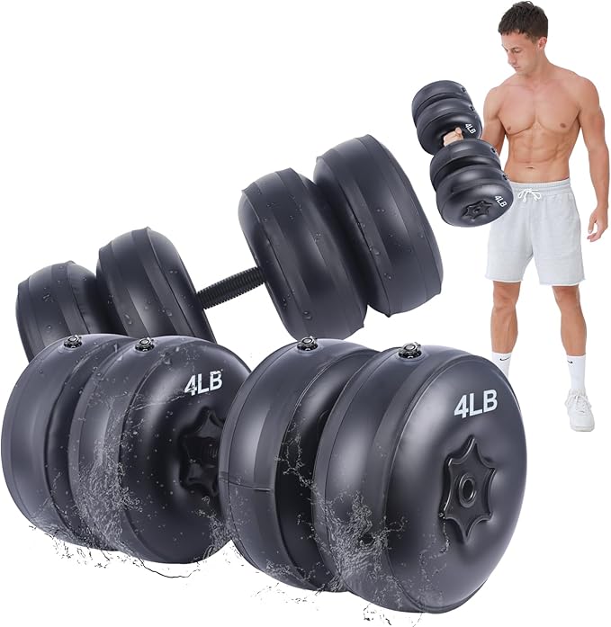 Water Filled Dumbbells Set - Water Filled Weights - Portable Travel Weights - Weights Adjustable Dumbbells - Portable Fitness Equipment - Strength Training - Fitness and Shaping