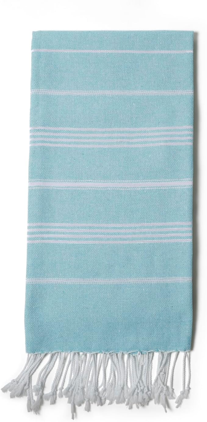 Turkish Beach Towel 100% Organic Cotton Extra Large Oversized (39 x 71 Inches) Quick Dry Sand Free Light Weight Prewashed for Bath Beach Gym Yoga Travel Towel Blanket (Mint Green)