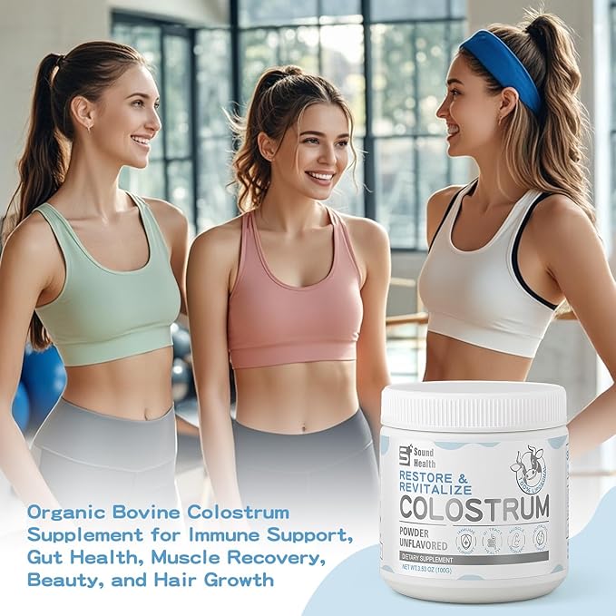 Colostrum Supplement Powder for Humans - Organic Bovine Colostrum Supplement for Gut Health, Hair Growth, Beauty, and Immune Support - Unflavored (50 Servings)