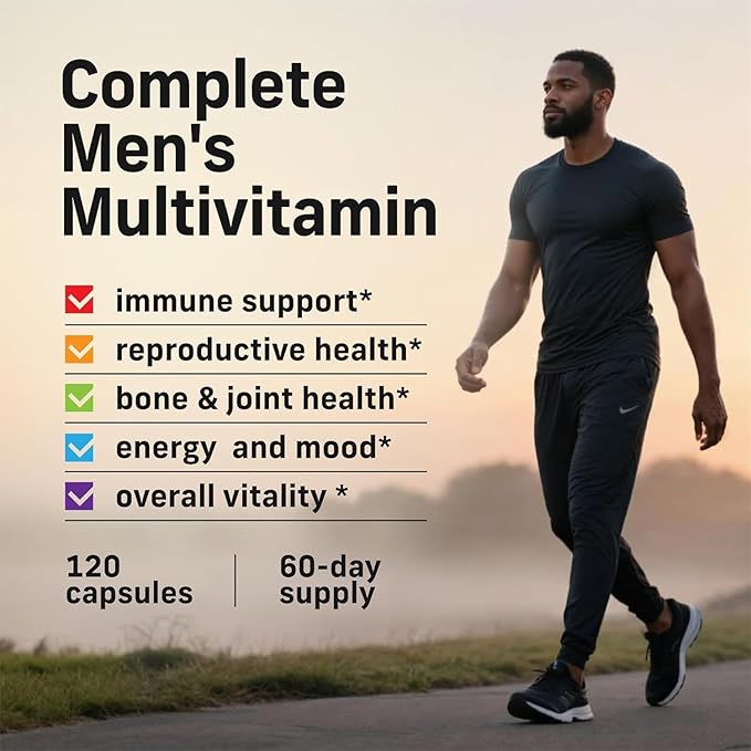 Alpha Tribe Multivitamin for Men w/Sea Moss, Black Seed Oil, Ashwagandha, Turmeric Bladderwrack, Burdock, Vitamin C, Elderberry, Manuka, | Daily Men's Vitamins & Minerals Supplement - 240 Count