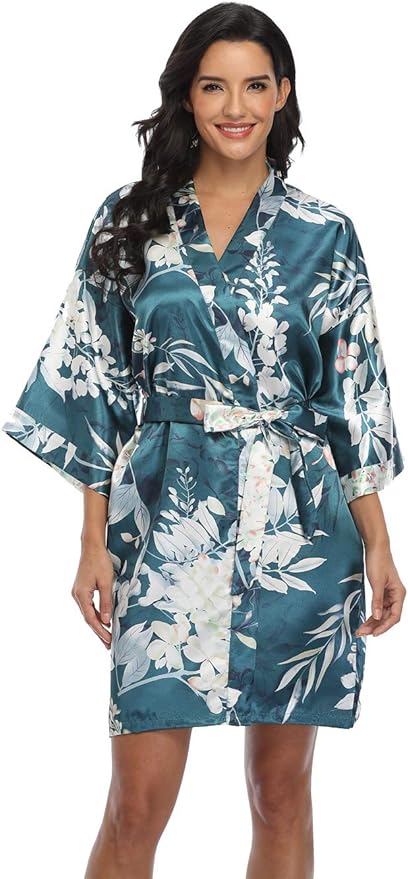 Women's Pure Short Silky Robes Bridesmaid Bride Party Satin Robes Sleepwear