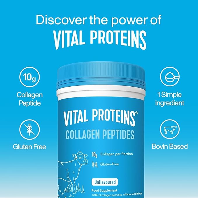 Vital Proteins Collagen Peptides Powder - Supports Hair, Nail, Skin, Bone & Joint Health, Unflavored, Collagen Protein 9.33 OZ