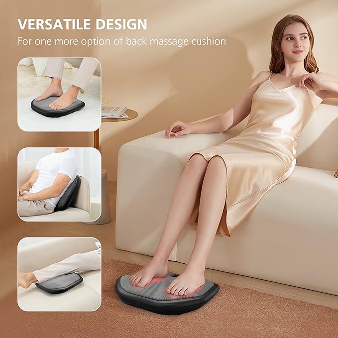COMFIER Shiatsu Foot Massager for Plantar Fasciitis,Neuropathy, Keading Feet Massager Machine with Heat.Foot & Back Massager with Washable Cover, Feet Warmer for Men,Women