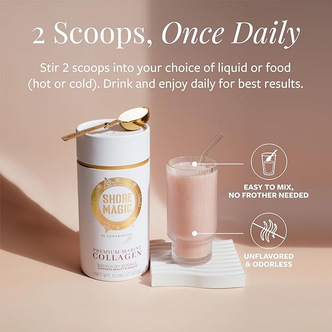Premium Marine Collagen Powder Types I-IV – Wild Fish, Hydrolyzed Peptides, Unflavored, 9g Protein Per Serving – Supports Youthful Skin, Hair, Nails & Joints, 30-Day Supply