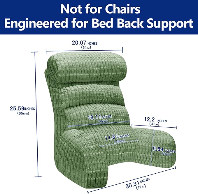 Back Pillow for Bed Sitting Up, Reading Pillow, Extra Large Arm Pillows for Adults for Back Support,Bed Pillow for Sitting up for Watching TV/Gaming/Relaxing