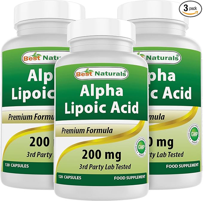Best Naturals Alpha Lipoic Acid 200 Mg 120 Capsules (120 Count (Pack of 3))